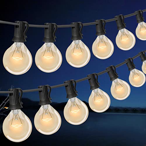 NICONIK 100FT G40 Outdoor String Lights with 100 Glass Edison