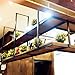 Scaffalatura galleggiante a soffitto appeso Nero Scaffale per stoccaggio - Metal Iron and Wood Decor Display Flower Stand, Cucina bar Pentola Pan Rack Portavolo per soggiorno - 60cm/80cm/100cm/120cm
