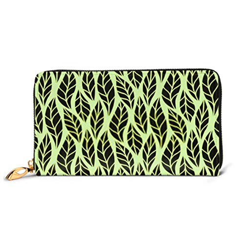 Preisvergleich Produktbild JHGFG Mode Handtasche Reißverschluss Brieftasche Vektor-Illustration Blätter Nahtloses Muster Blumen Telefon Kupplung Geldbörse Abendkupplung Blockieren Leder Brieftasche Multi Ca.