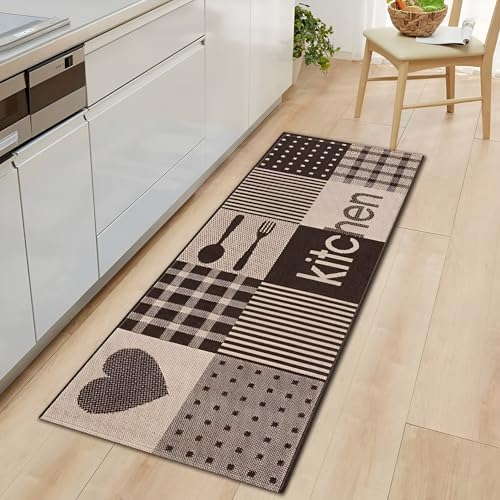 Image of Roslen Kitchen Mat for Floor Set of 2 Pcs, Waterproof Memory Foam Standing Floor Mat, Comfortable Support for Long Cooking Hours, Comfort Runner Rug Mat Carpetsfor Kitchen Hallway Balcony & Laundry
