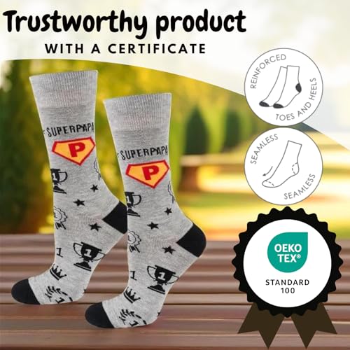 Super Papa Socks Men Dad Gifts Mens Cotton Sock Colourful Funky Gift Men's Presents 7.5-11.5 Super Papa4