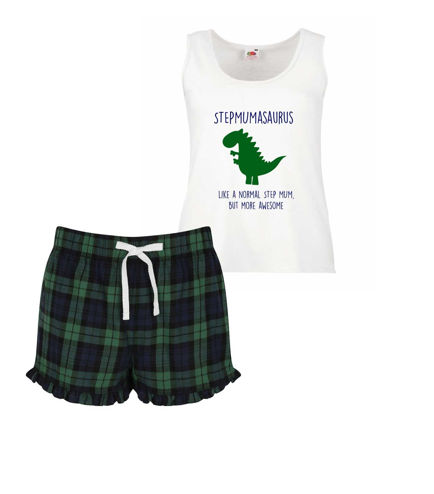 60 Second Makeover Limited Stepmumasaurus Step Mum Dinosaur Pyjama Set Size - XS Green