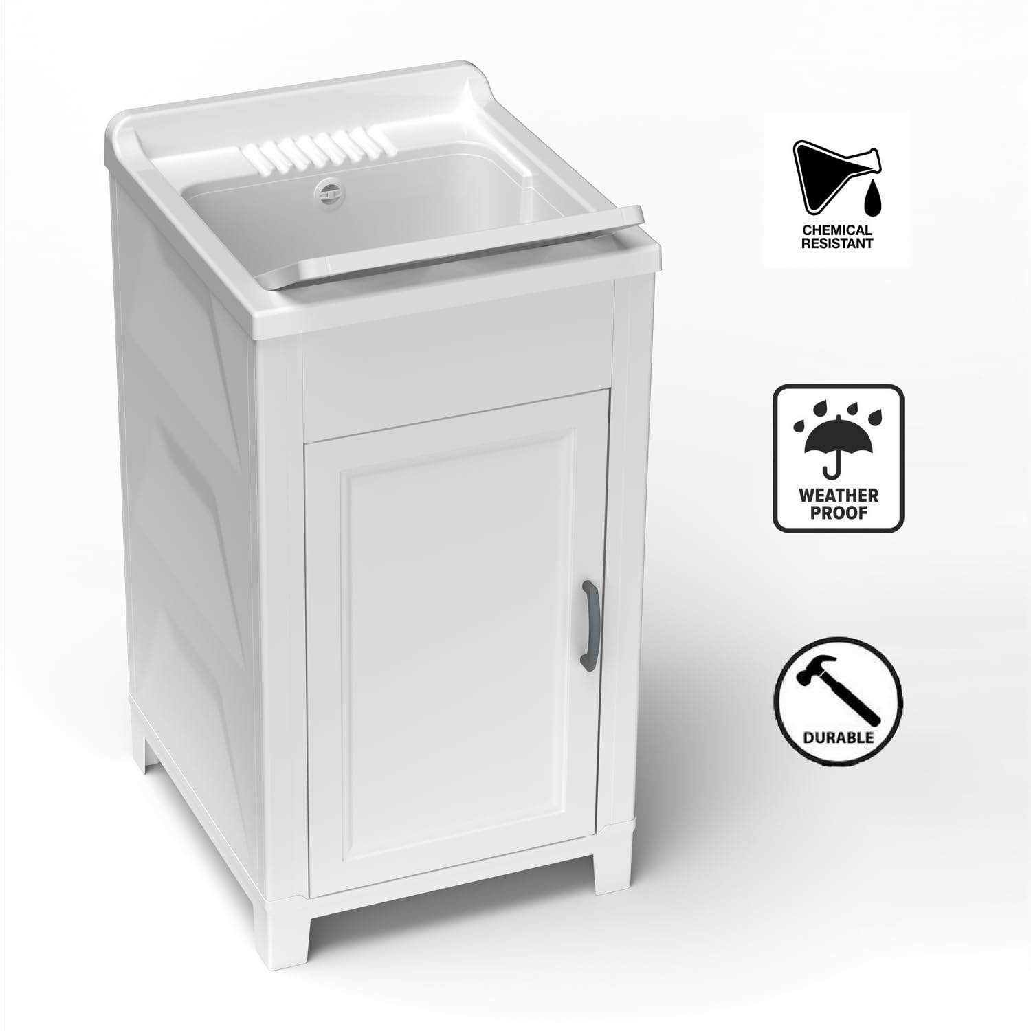 Mobile CM.45X50 Kit Lavatoio In Resina E Pvc, Bianco