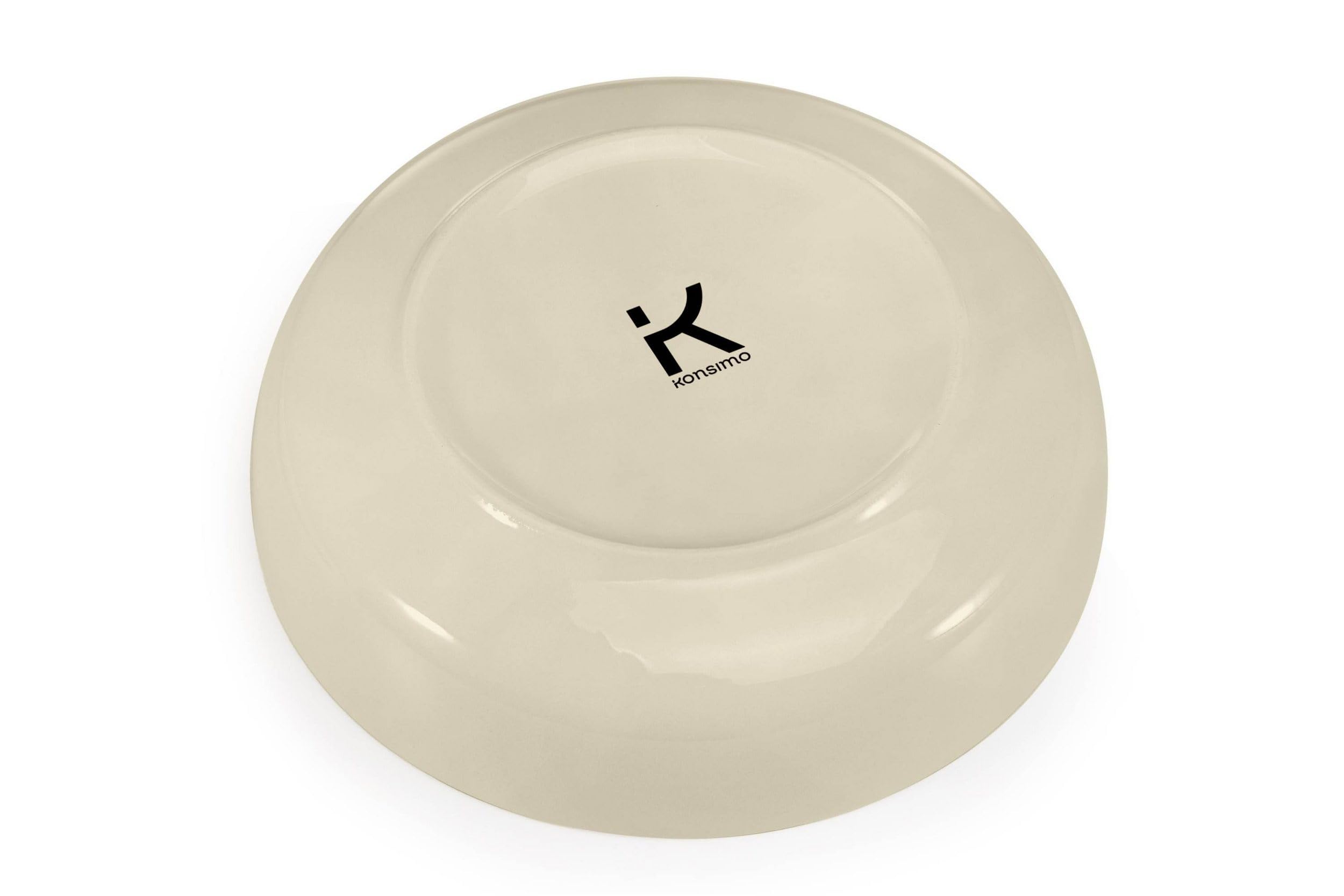 konsimo. VICTO Set 6 Platos Hondos - Platos Vajilla - Set Plato Hondo para 6 Personas - Apto para Microondas y Lavavajillas - Platos Hondos Sopa Modernas - 18,5 cm - Beige