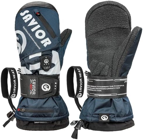 SAVIOR HEAT Heated Mittens for Snowboarding,Heated Ski Gloves for...