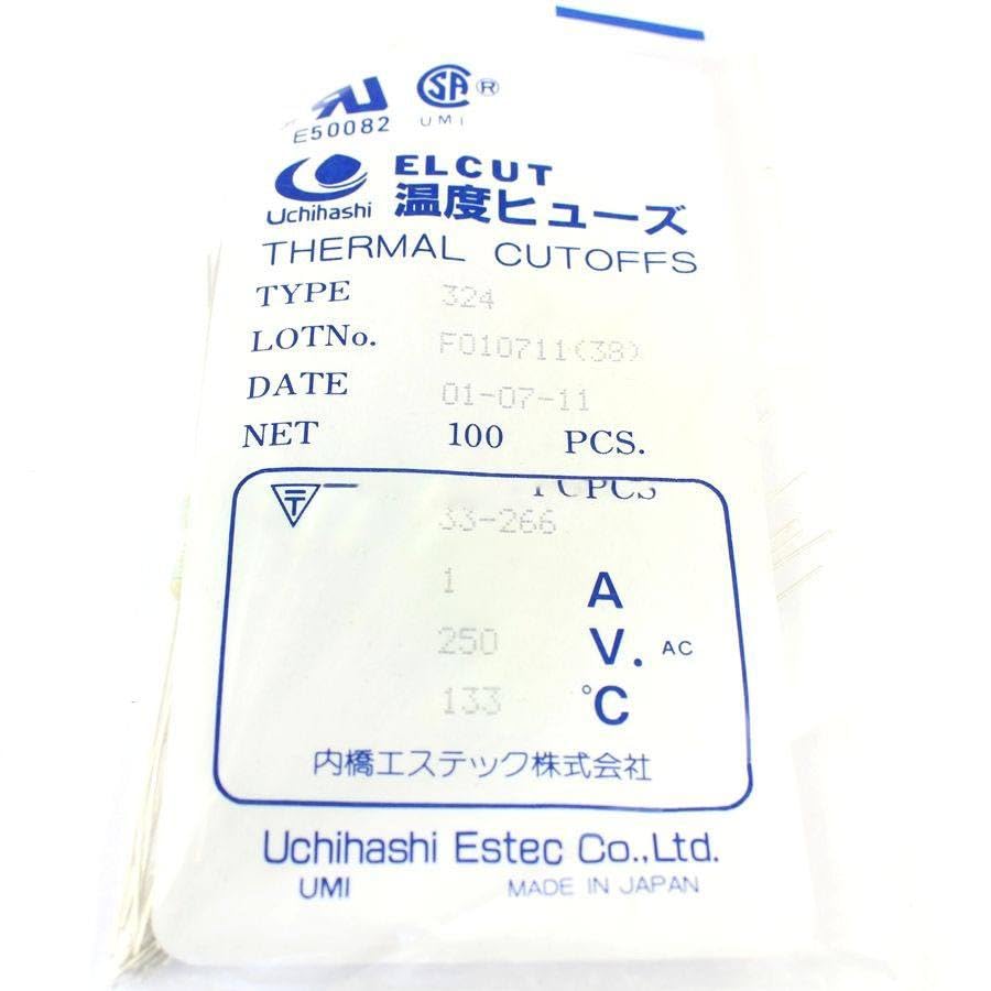 Generic 10 Pcs UMI Thermal Fuse Axial Type 324 TF Cutoff 133 Degree 1A 250V