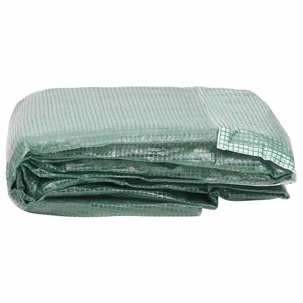 vidaXL Cubierta de Repuesto de Invernadero, Cubierta con Ventanas Puerta, Tela para Plantas de Invernadero, Verde 6 m² 200x300x200 cm