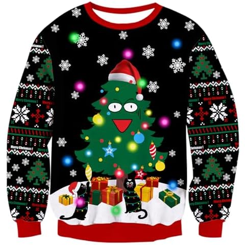 Pull lumineux de Noël TUONROAD Cover