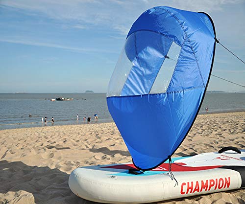 Diintor 42inch Wind Sail, Fold-able Downwind Sail for Kayaks, Canoes, Inflatable Boats, Paddle Board (Blue)