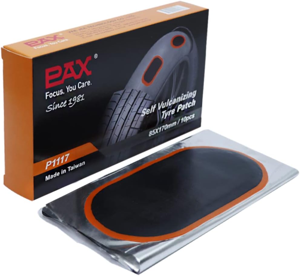 PAX 10 Pcs 65 x 125mm Oval Tube Patches, Puncture Flat Tire Repair Patch for Automobile, Car, Truck, Tractor, Agricultural Vehicles, Heavy Locomotive, BMX, ATVs, River Floating, Inflatable Rubber