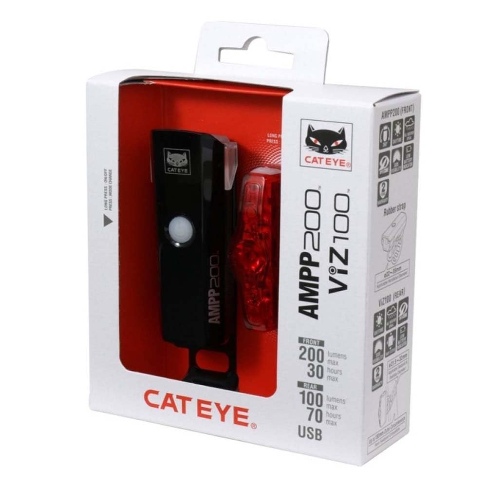 CatEye AMPP 200/Viz 100 - Set di luci, colore: Nero