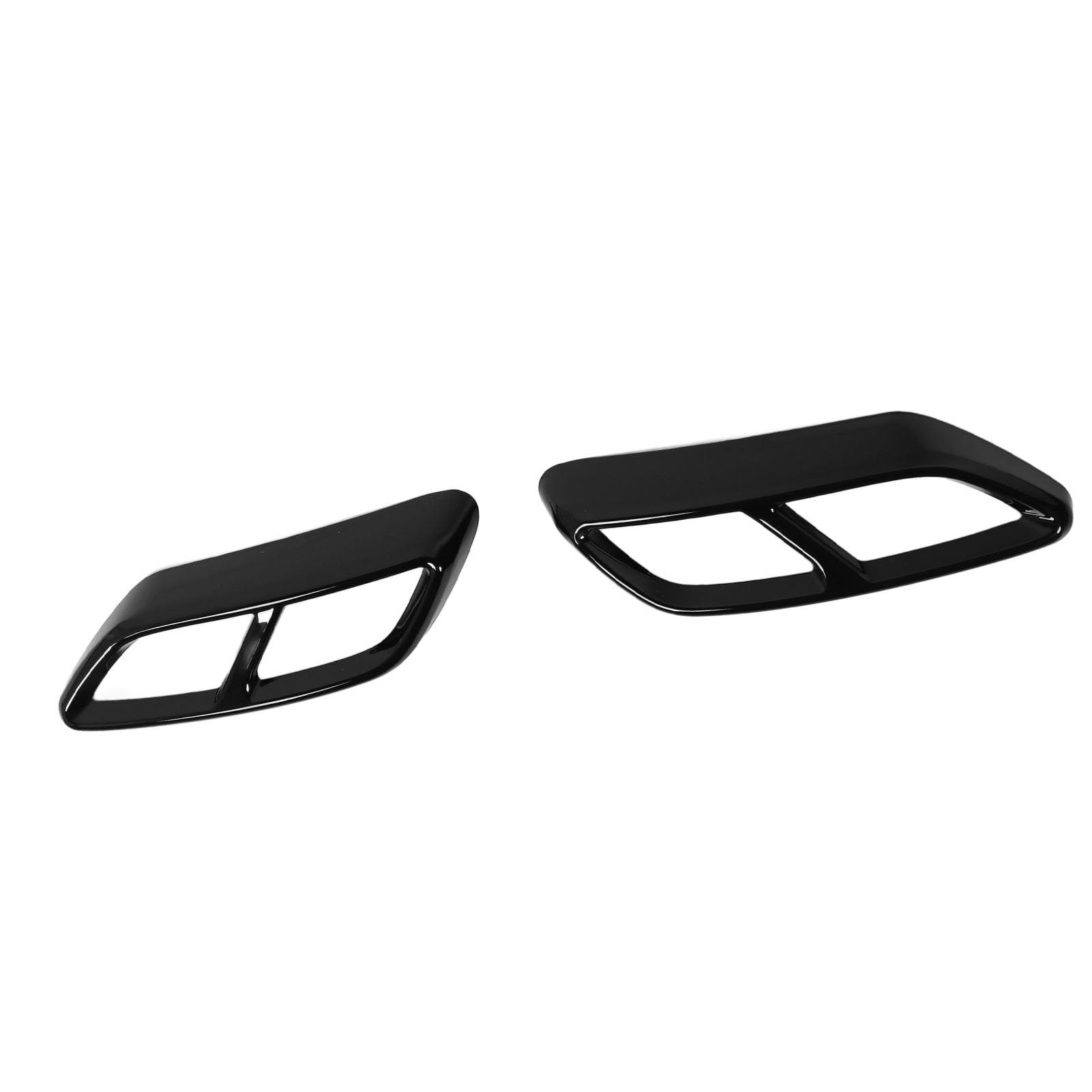 Cache-tuyau d'échappement, accessoires décoratifs pour silencieux d'échappement, 2 pièces, cache-tuyau d'échappement gauche/droite, cadre décoratif pour silencieux (Noir brillant)
