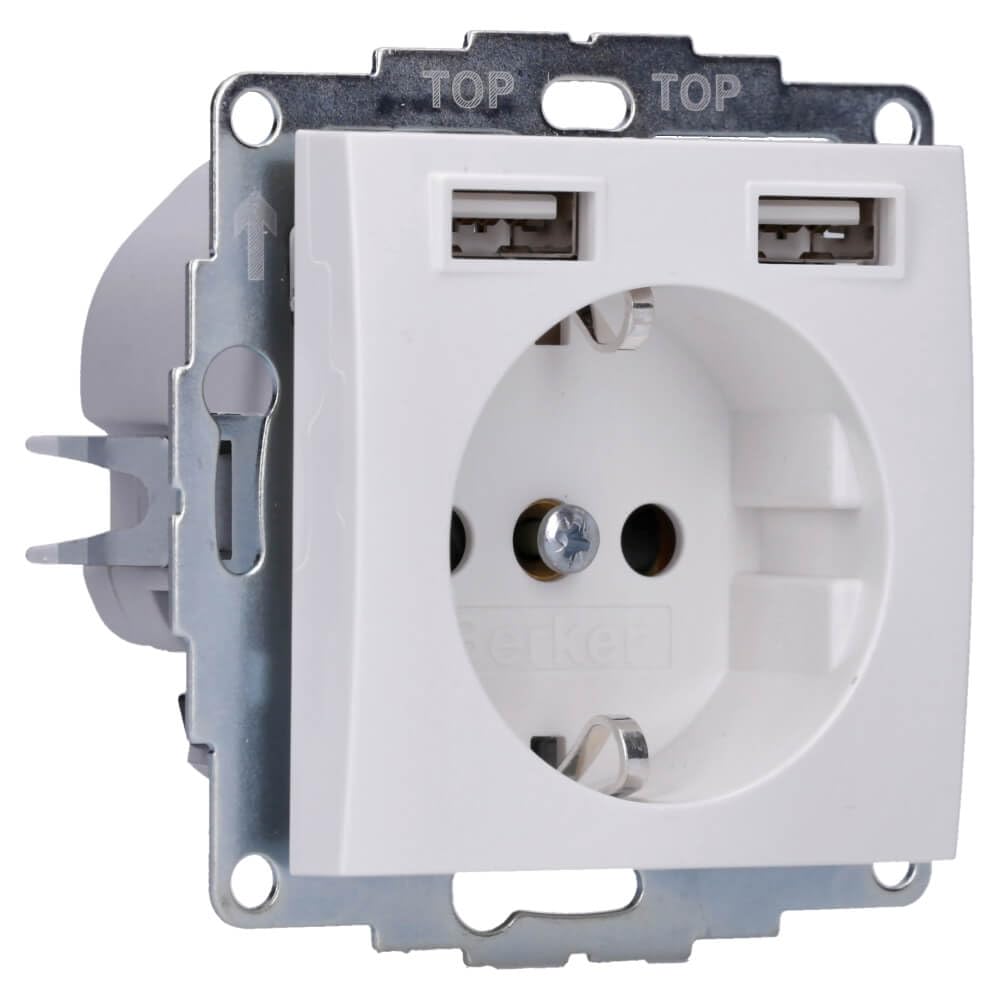Berker Steckdose SCHUKO/USB 48038989 S.1, polarweiß gl. S.1 Steckdose 4011334510611