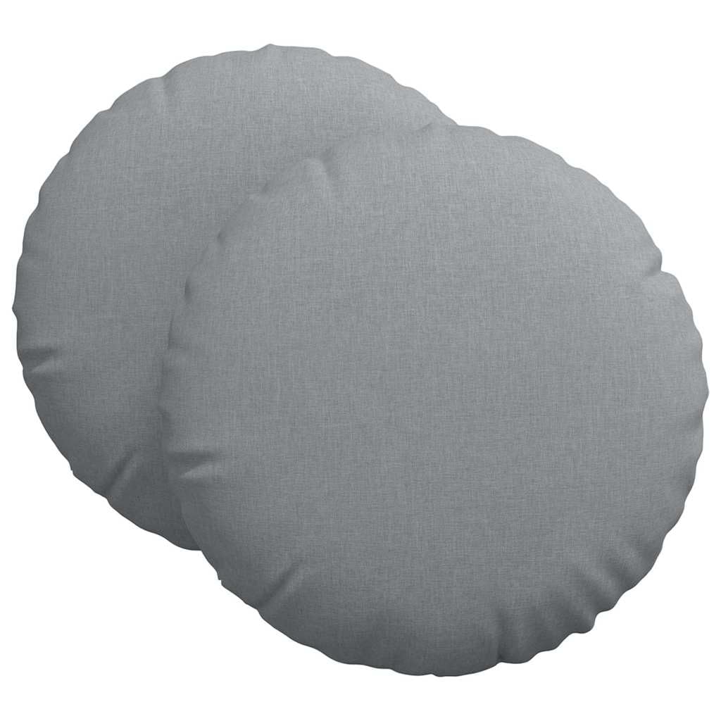 Poduszki do siedzenia 2 sztuki jasnoszary 60 x 60 x 21 cm tkanina | Wypełnienie z włókien, poszewki na poduszki, można prać w pralce, zamki błyskawiczne, do salonu sypialni