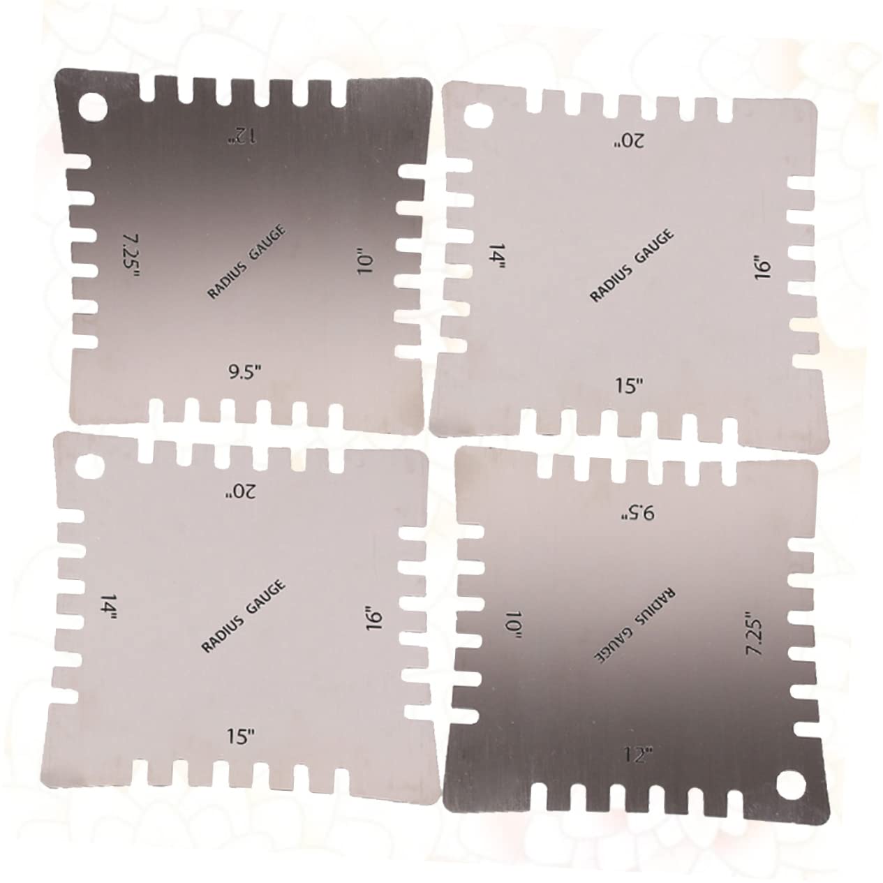 Toyvian 12pièces Set De Outils De Mesure Précis Pour Guitare Jauges De Rayon Inoxydable Pour Action Des Cordes Et Courbure Du Manche