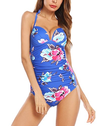 Modfine Mujer Bañador Deportivo Bikinis Estampado Letra Sujetador Acolchado