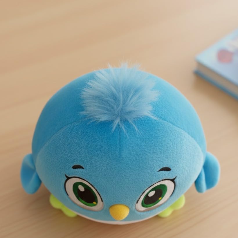 Image of Cute Blue Bird Soft Toy Plush for Kids | Ultra Soft Huggable Stuffed Animal Toy for Baby Boys & Girls for Birthday, Valentine & Home Decor - Height 18 Cm