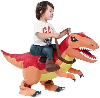 HSCTEK Inflatable Child and Toddler Dinosaur Costume, Ride on Cosplay Kids Boys Girls