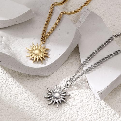 Sun Necklace for Men Mens Necklaces Anniversary Birsthday Gifts for Men Him Boyfriends Summer Surfer Pendant Necklaces3