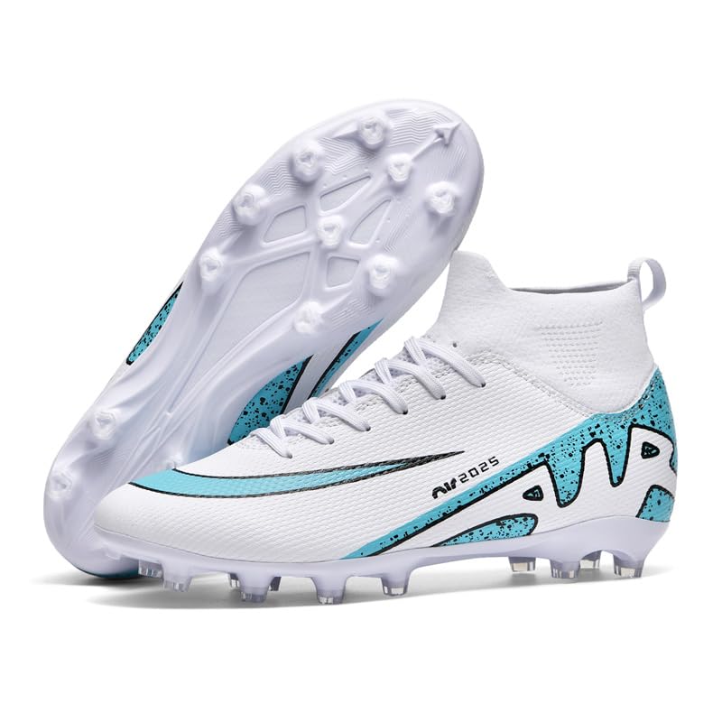 Soccer Cleats for Mens Womens, Indoor Football Cleat Shoe Unisex Youth Students Running Training Non-Slip Rugby AG FG TF Athletic for Outdoor Turf