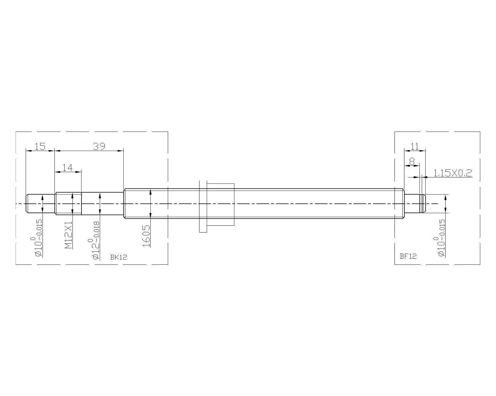 Metal Ball Screw nut CNC Router Ball Screw SFU1605 250mm-900mm with Single Ball Nut Lathe End Machined for CNC(600)