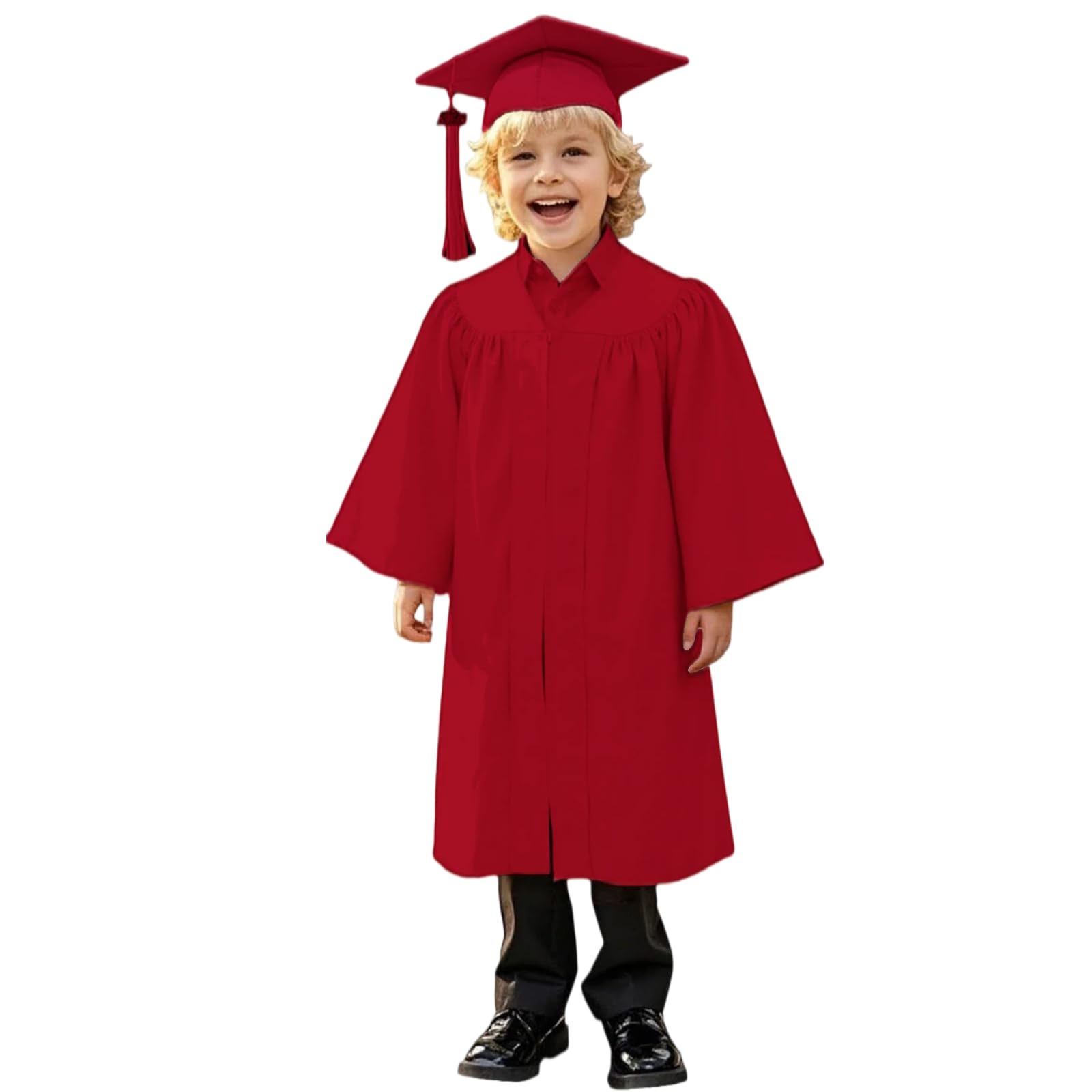Kindergarten 2025 Graduation Cap and Gown Tassel Sets with Charm 2PCS Graduations Stoles for Kids Grad Party Clothes
