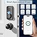 Ulecoce Fingerprint Keypad Deadbolt with Handle Set, Keyless Entry Door Lock, Door Locks for Front Door Lock Set, App Control, Auto Locking, Easy to Install, Matte Black