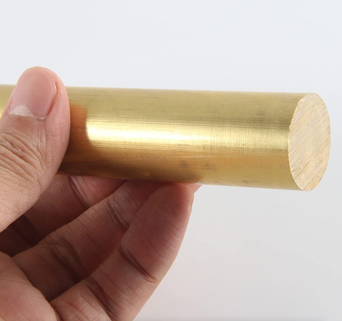 H62 Messing-Rundstäbe, 10 mm Durchmesser, für Heimwerker-Drehmaschine, 2 Stück, 600 mm Länge