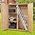 GRAFFY Outdoor Storage Shed, Wooden Garden Tools Cabinet with 2 Lockable Doors and Handles, Organizer Cabinet with Tilted Asphalt Roof, for Outside Garden and Yard