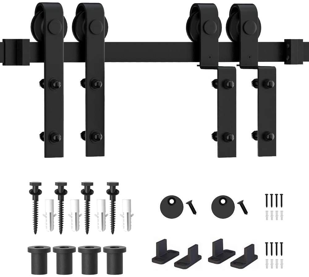 HOCONNIE 9FT/274cm Kit de Puerta de Granero Herrajes para Puertas de Granero para Puerta Doble Coincide