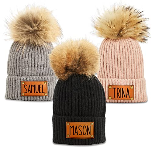 Custom Beanie Hats, Knitted Infant Baby Beanies Caps for Toddler Boys Girls Adult