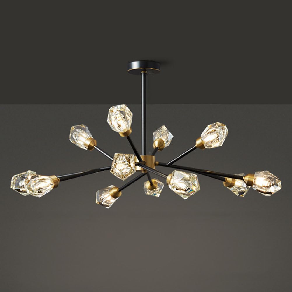 Lampe en laiton moléculaire moderne pour éclairer grand salon sombre