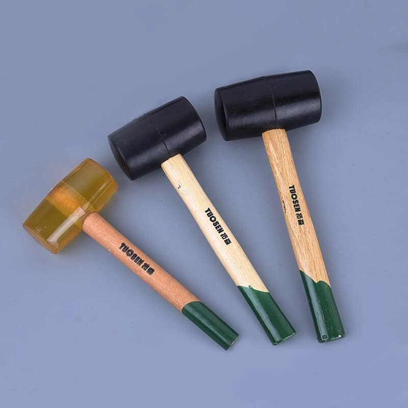 2022 Black/transparent Rubber Hammer Wooden Handle Rubber Hammer Does Not Crack, Shockproof Floor Installation Hammer - (Color: 01)