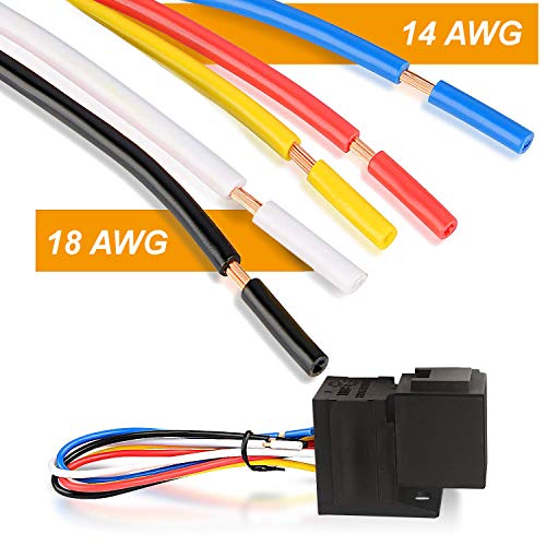 Mgi Speedware 12V Automotive Relays 40 Amp Spdt With 5-Pin Socket Harness (2-Pack) #TOP3