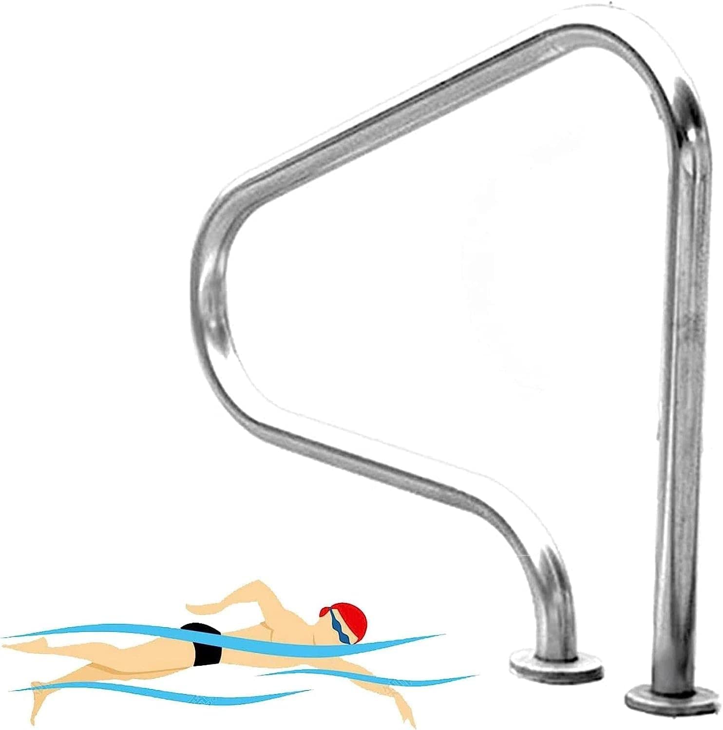 Main courante de piscine antidérapante en inox pour une sécurité maximale