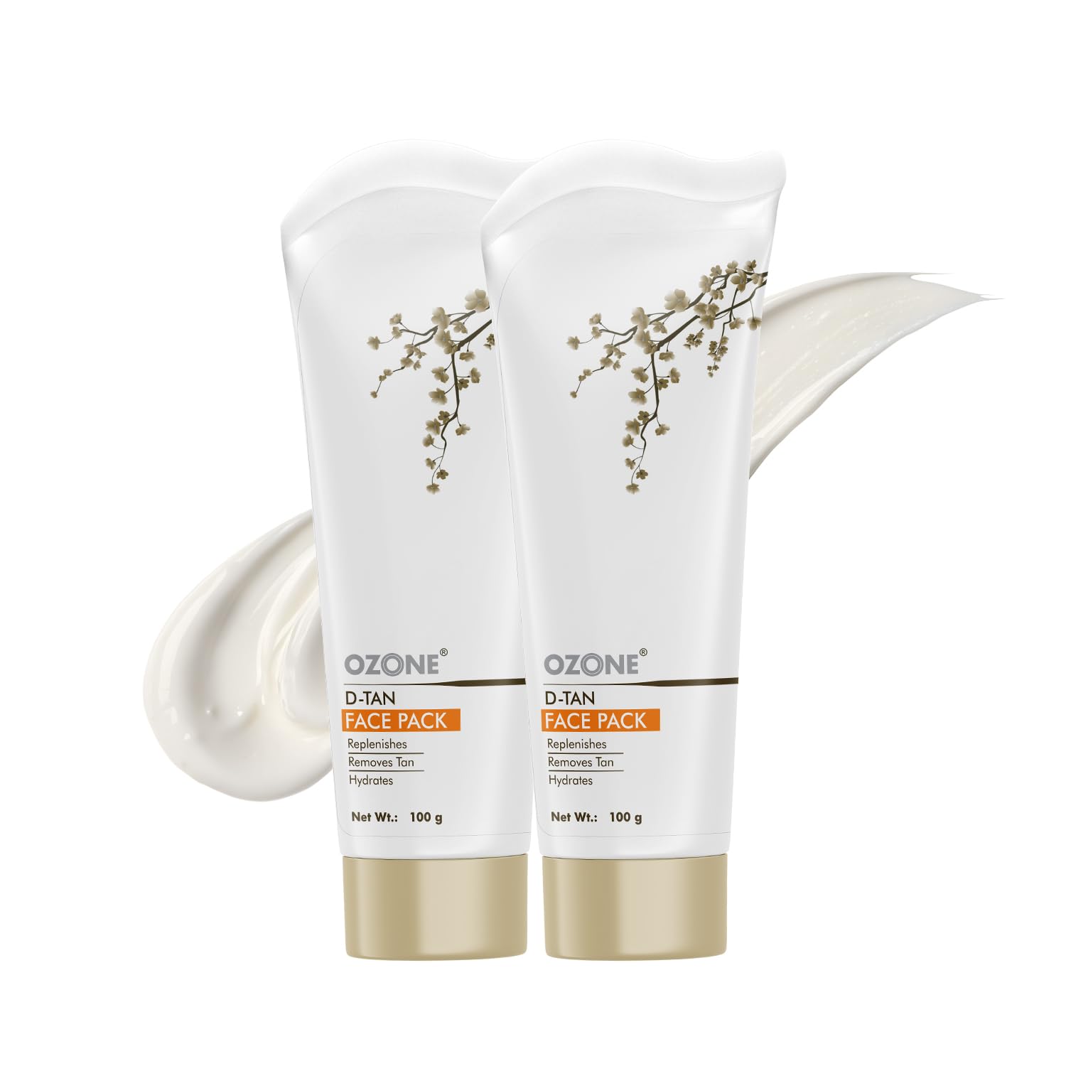 Ozone D-Tan Face Pack | Removes Tan, Minimizes Pores & Deeply Hydrates | 100 gm | Enriched with Arbutin, Kaolin Clay & Shea Butter | For Men & Women | All Skin Types (Pack of 2)