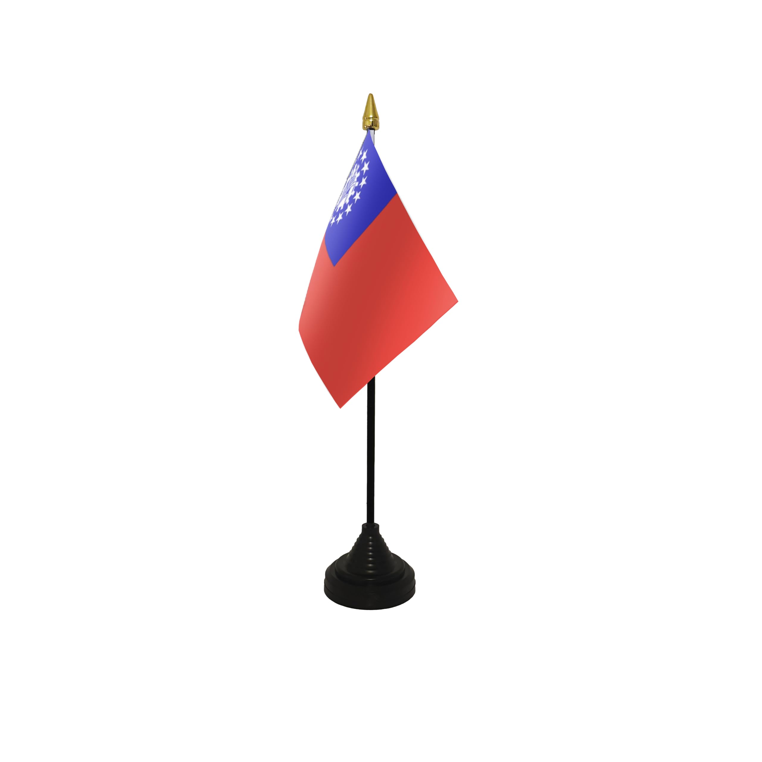 Flagtex Myanmar Old (Burma) Small Table Flag With Black Base โ image 1
