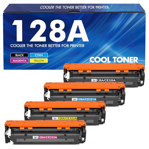 128A CE320A Toner Kompatibel für HP 128A CE320A CE321A CE322A CE323A LaserJet Pro CM1415fn Color MFP CP1525 CP1525nw CP1525n CM1415 CM1415fnw Schwarz Cyan Magenta Gelb 4er-Pack