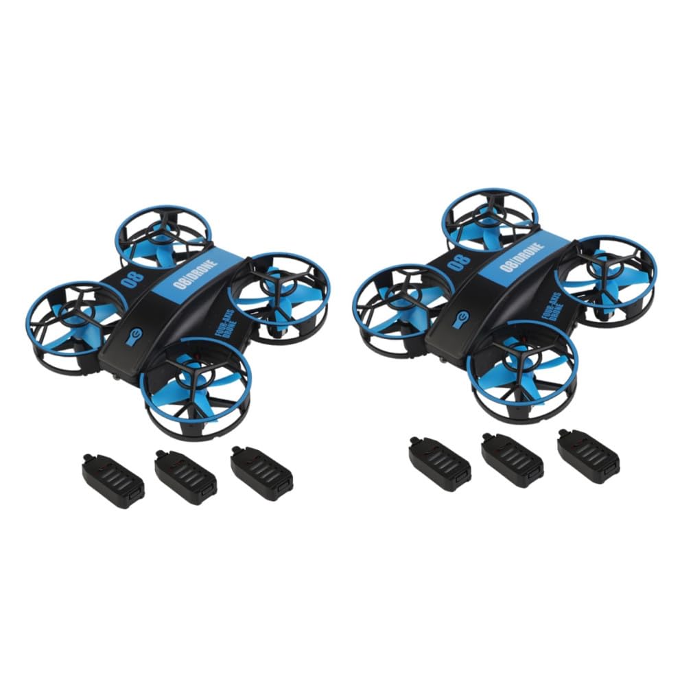 Toyvian 2pezzi Mini Quadcopter Drone Con Luce Di Navigazione Controllo Remoto Facile Da Usare Per Principianti Automatico e Stabilizzazione Include Batterie Giocattolo Elettronico Per