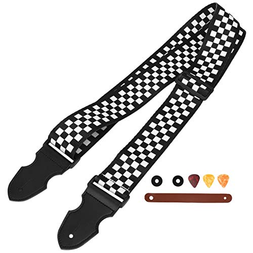 Sangle de guitare légère pour guitares électriques acoustiques pour guitares acoustiques électriques(Black and white… - Les Beatles, Paul McCartney, John Lennon, RIngo Starr, George Harrison Sangle de guitare légère pour guitares électriques acoustiques pour guitares acoustiques électriques(Black and white… – Image 4