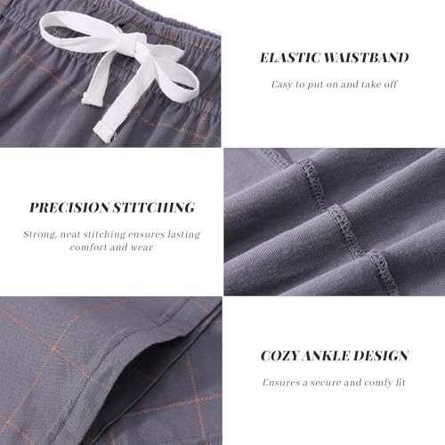 Image of Vulcanodon Mens Cotton Pajama Pants, Lightweight Sleep Pants for Men
