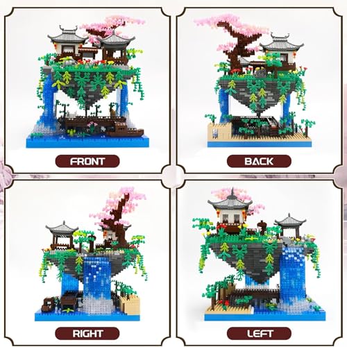 Image of Cherry Blossom Tree Building Set (3200+ Pcs), Sakura Tree - with LED Lights Deluxe Micro Mini Blocks Kit, Artistic Home & Office Decor, Challenging & Detailed Build | 12 Months Warranty
