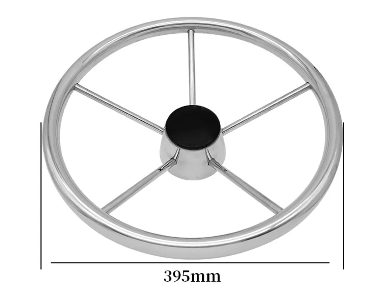 Steuerräder für Boote 5 Spoke 15 Inch Marine Stainless Steel Steering Wheel Boat Yacht With Control Knob Accessories(No knob)