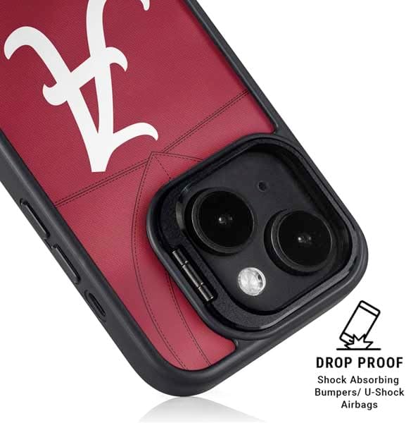 Skinit Kickstand Phone Case Compatible with iPhone 16 Plus - Officially Licensed University of Alabama Maroon Jersey Design