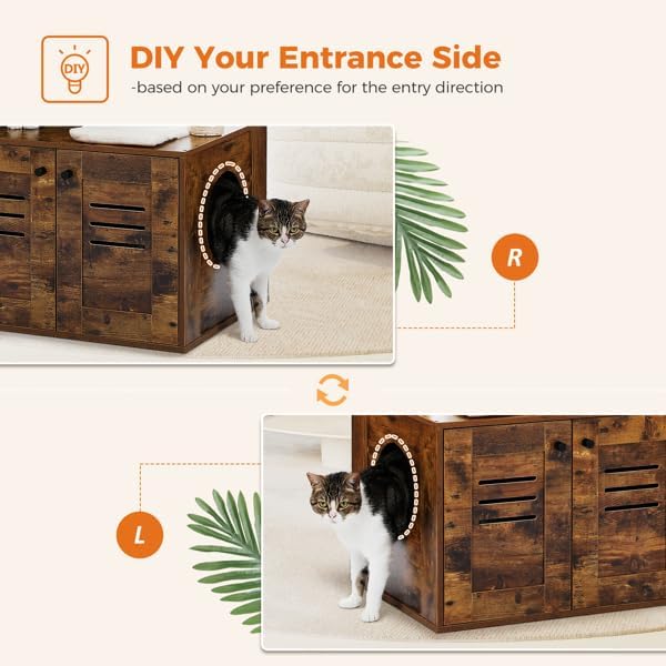 review Cat Tree with Litter Box Enclosure, 50