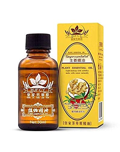 HJFCY 30ml Natural Plant Therapy Lymphatic Drainage Ginger Oil Natural Anti Aging Essential Oils SPA Body Massage Oil