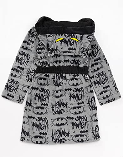 Dc Comics Batman Dressing Gown Boys Kids Grey Dark Knight Pjs Bathrobe 9-10 Years #TOP5