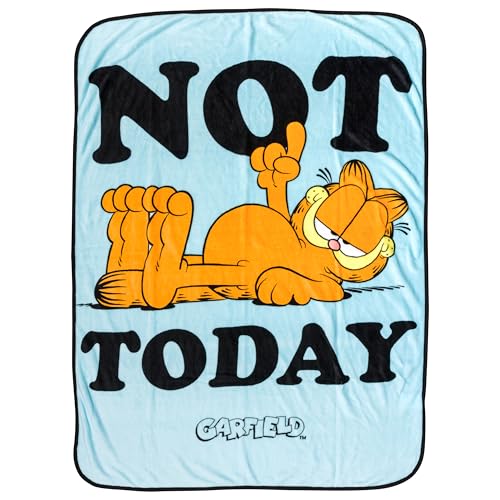 Silver Buffalo Garfield Not Today 45 x 60 Fleece Throw Soft and Cozy Blanket 185 GSM