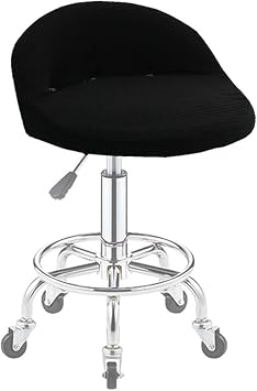 Modern Bar Stool Covers 4/2/1 Pack with Curved Backs Swivel Barstool Covers Round Bar Stool Seat Covers Slipcover Pub Counter Stool Chair Covers,Black,4pcs