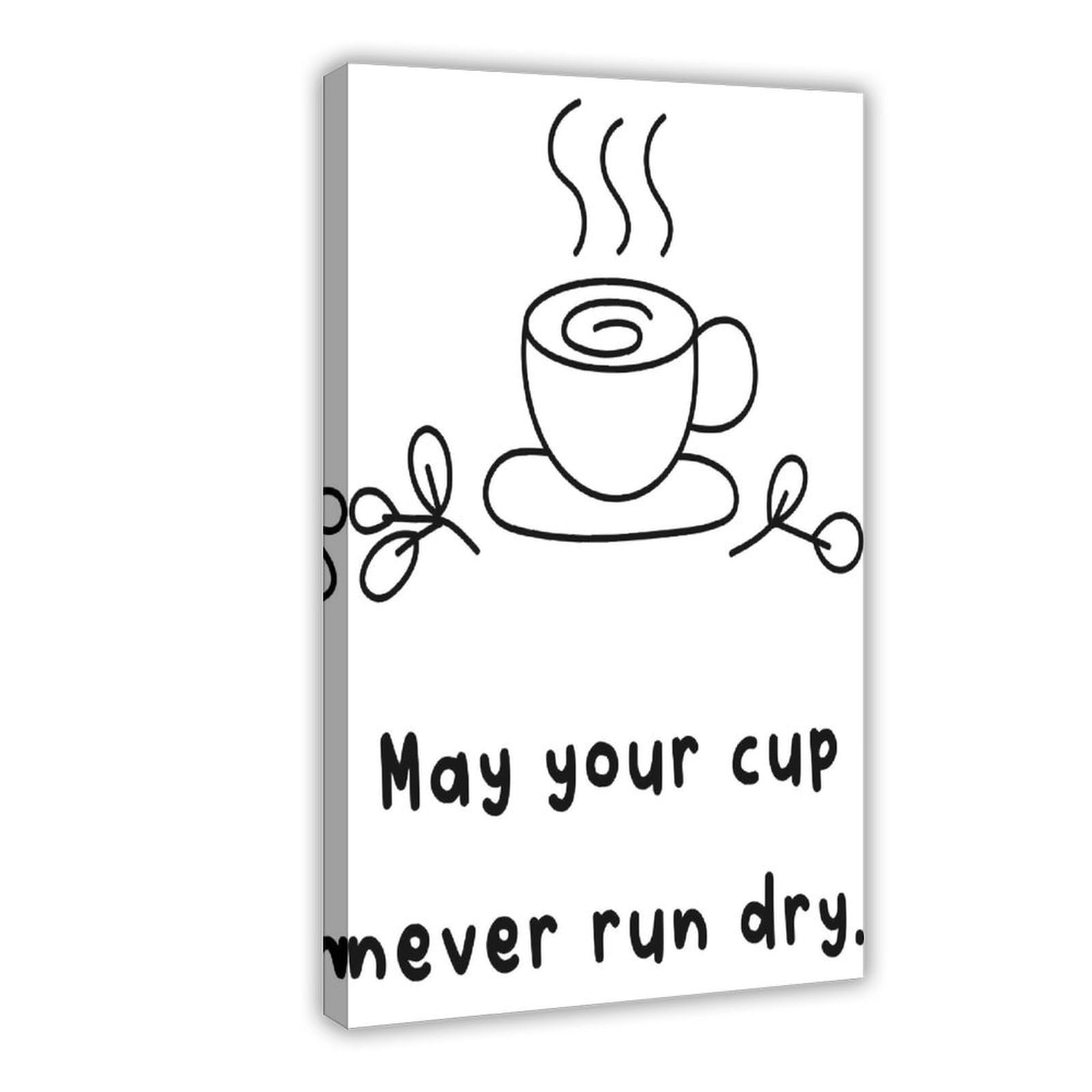 GJtyRFH Keep Your Cup Full Nurture Mental Well - Being Canvas Wall Art Posters And Prints Room Aesthetic Bedroom Office Decor 24" L X 36" W